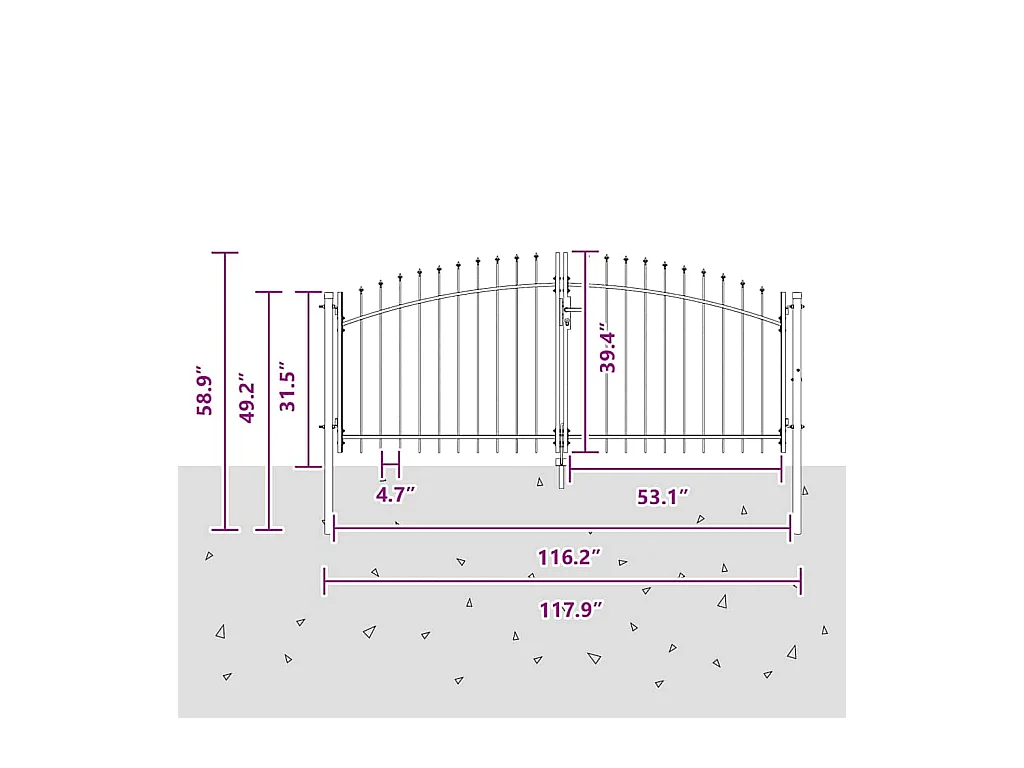 Porte de Jardin avec verrouillage Gris 100 x 300 cm Acier