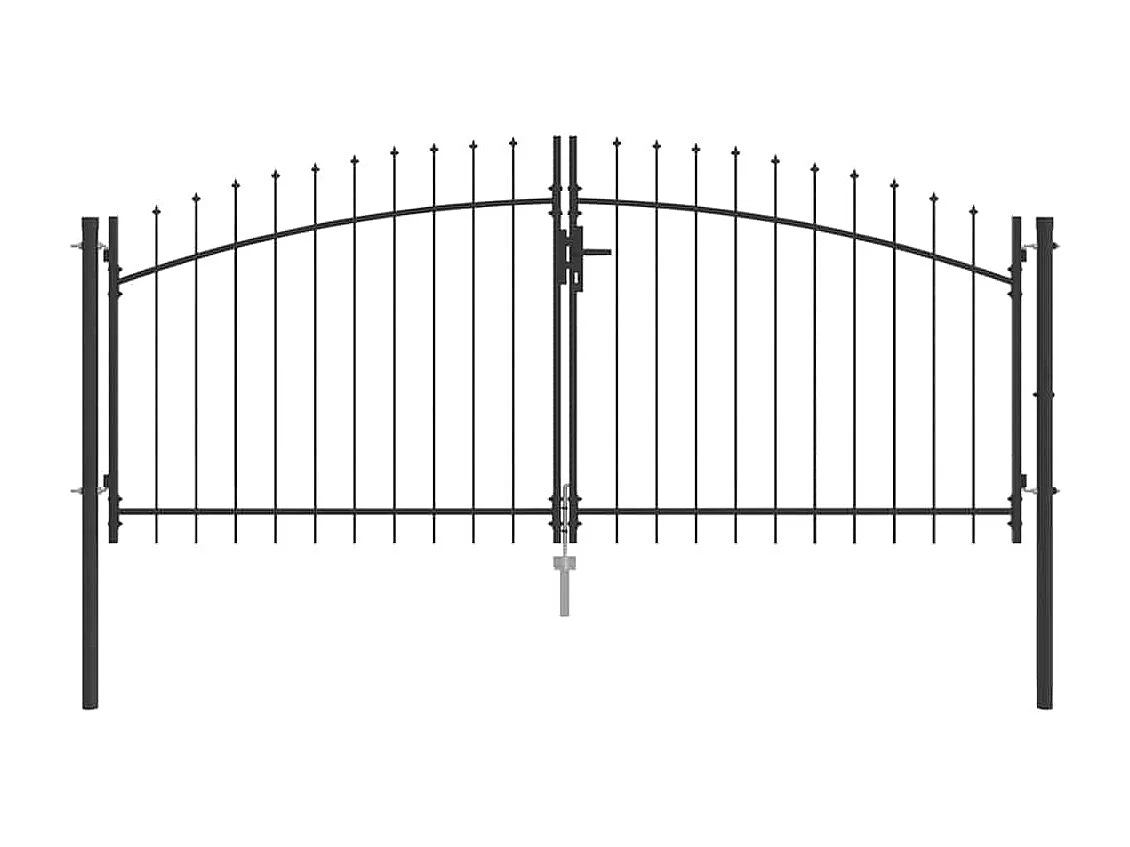 Porte de Jardin avec verrouillage Gris 100 x 300 cm Acier