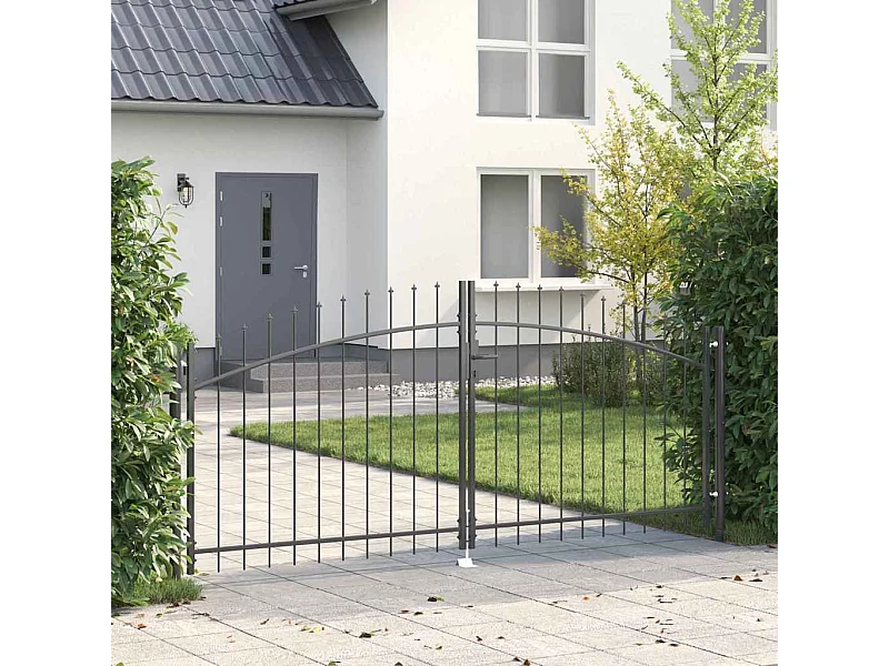 Porte de Jardin avec verrouillage Gris 100 x 300 cm Acier