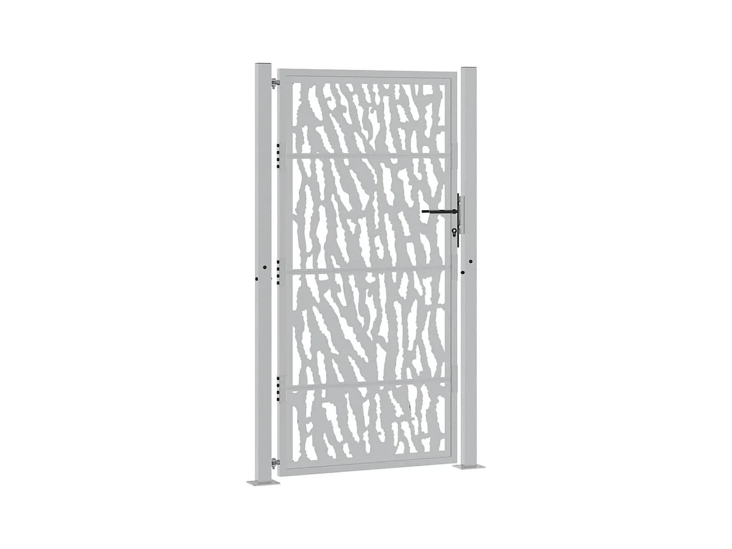 Puerta de jardín de acero resistente a la intemperie con diseño de tracería