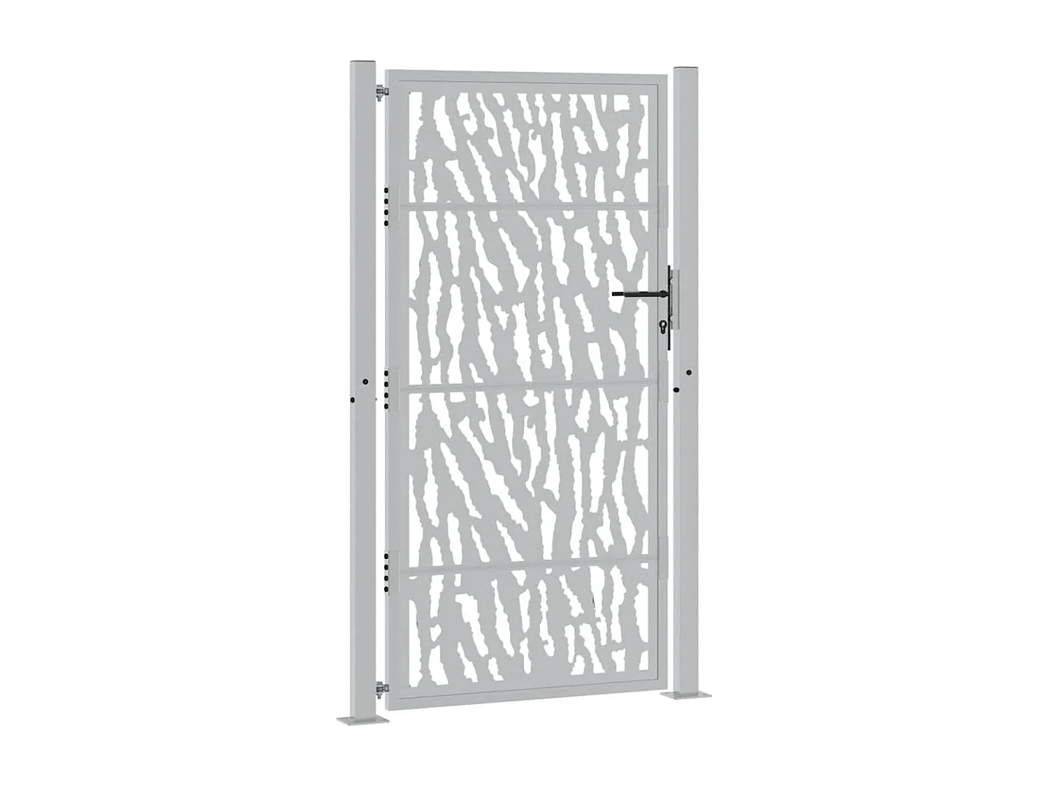 Cancello da giardino in acciaio resistente alle intemperie con motivo traforato