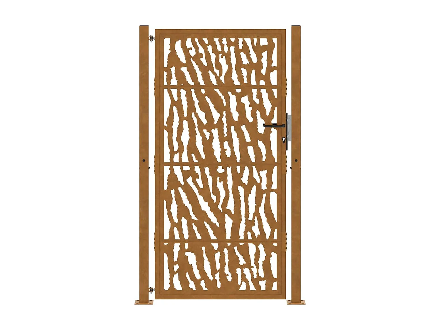 Cancello da giardino in acciaio resistente alle intemperie con motivo traforato