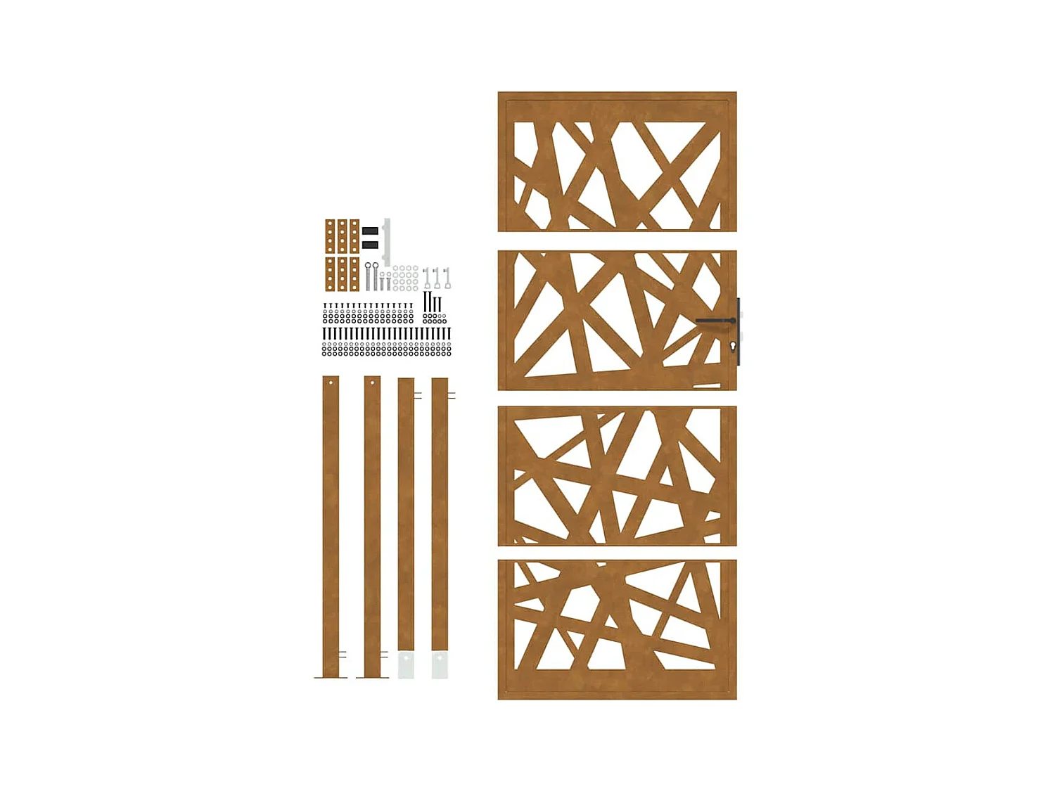 Weerbestendige stalen tuinpoort met licht design