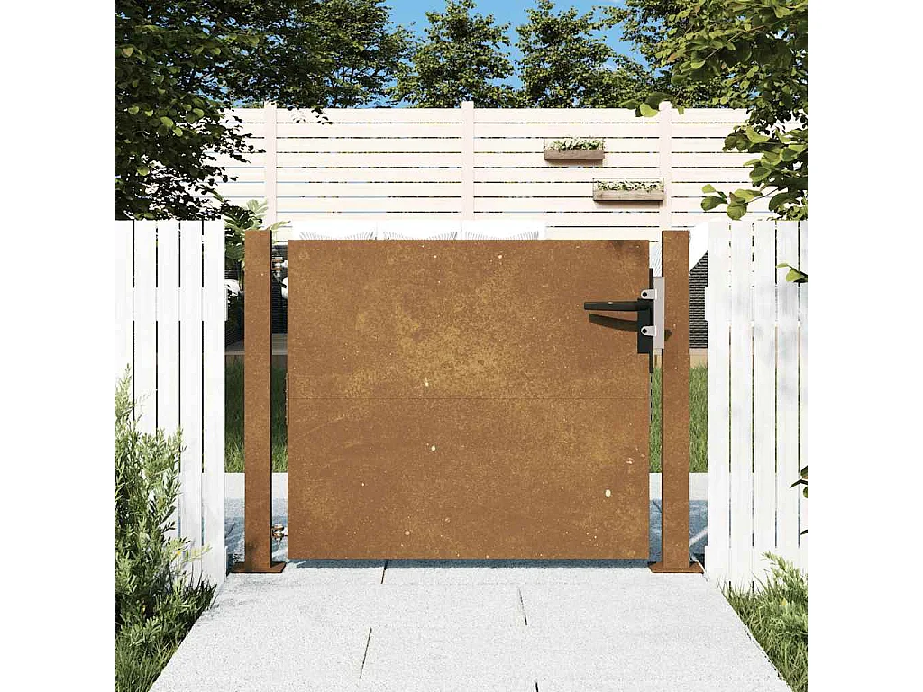 Portail de jardin 105x80 cm acier corten