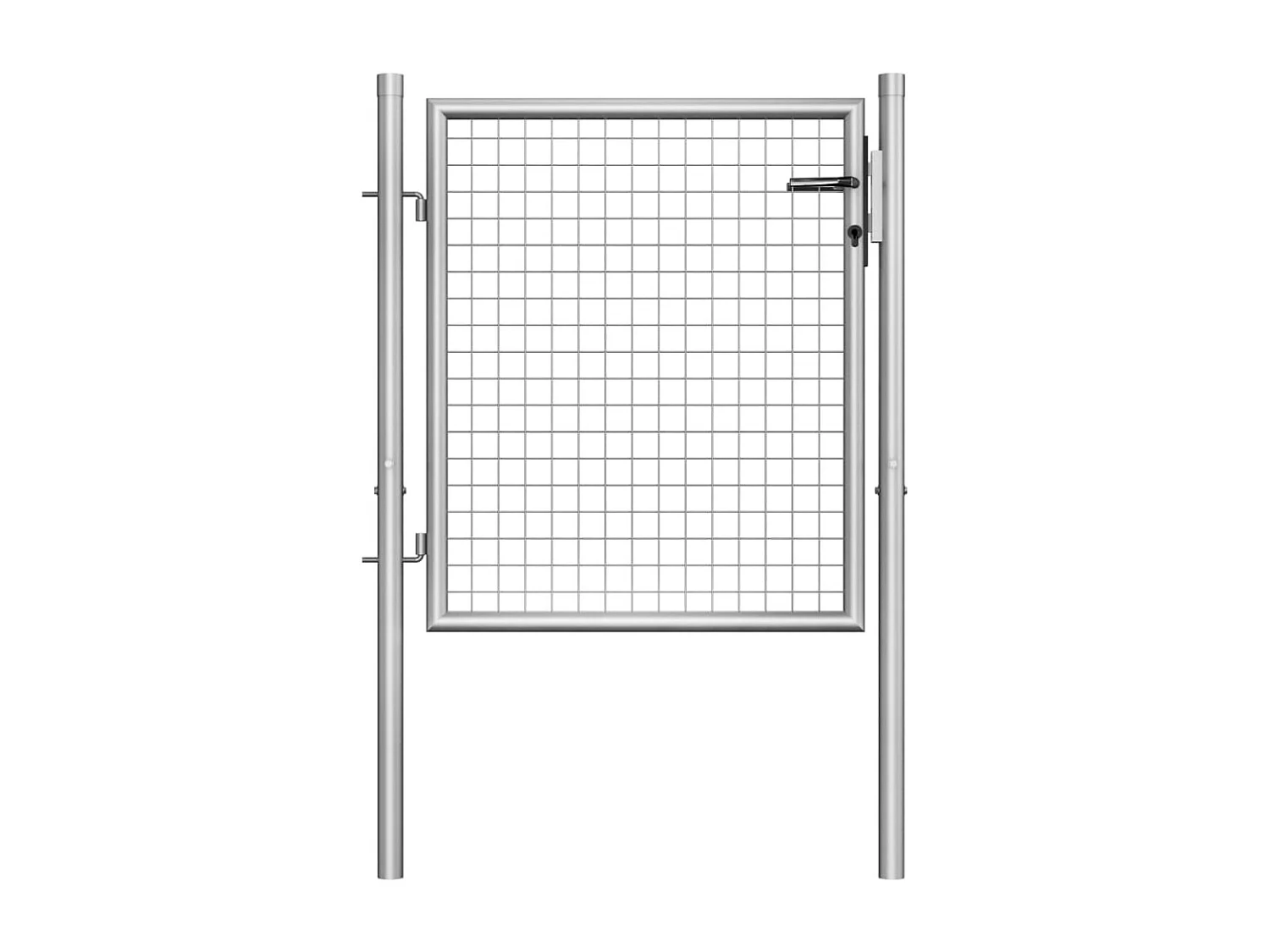 Cancello da giardino in acciaio zincato 105 x 75 cm argento