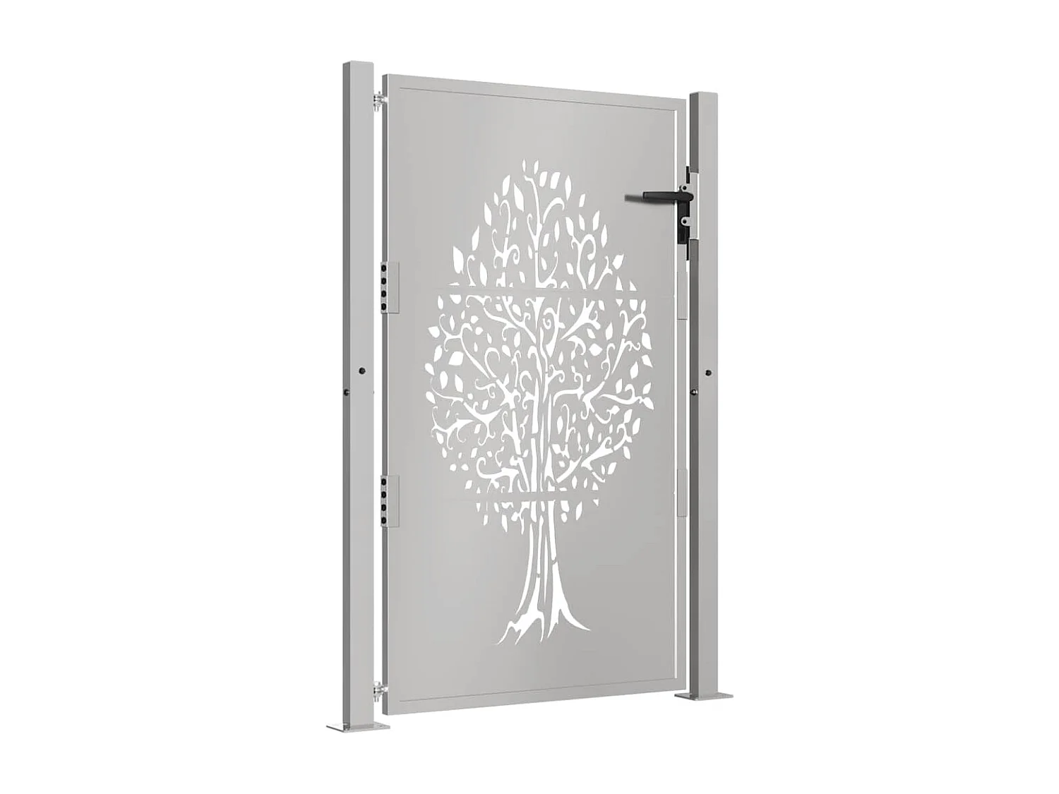 Cancello da giardino 105x155 cm in acciaio corten con disegno ad albero