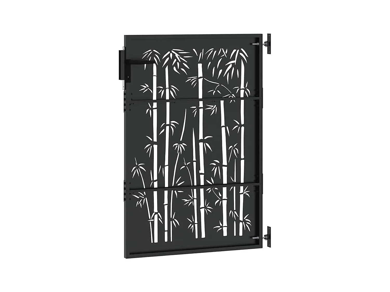 Porte de Jardin Noir 105 x 125 cm Acier peint par poudre