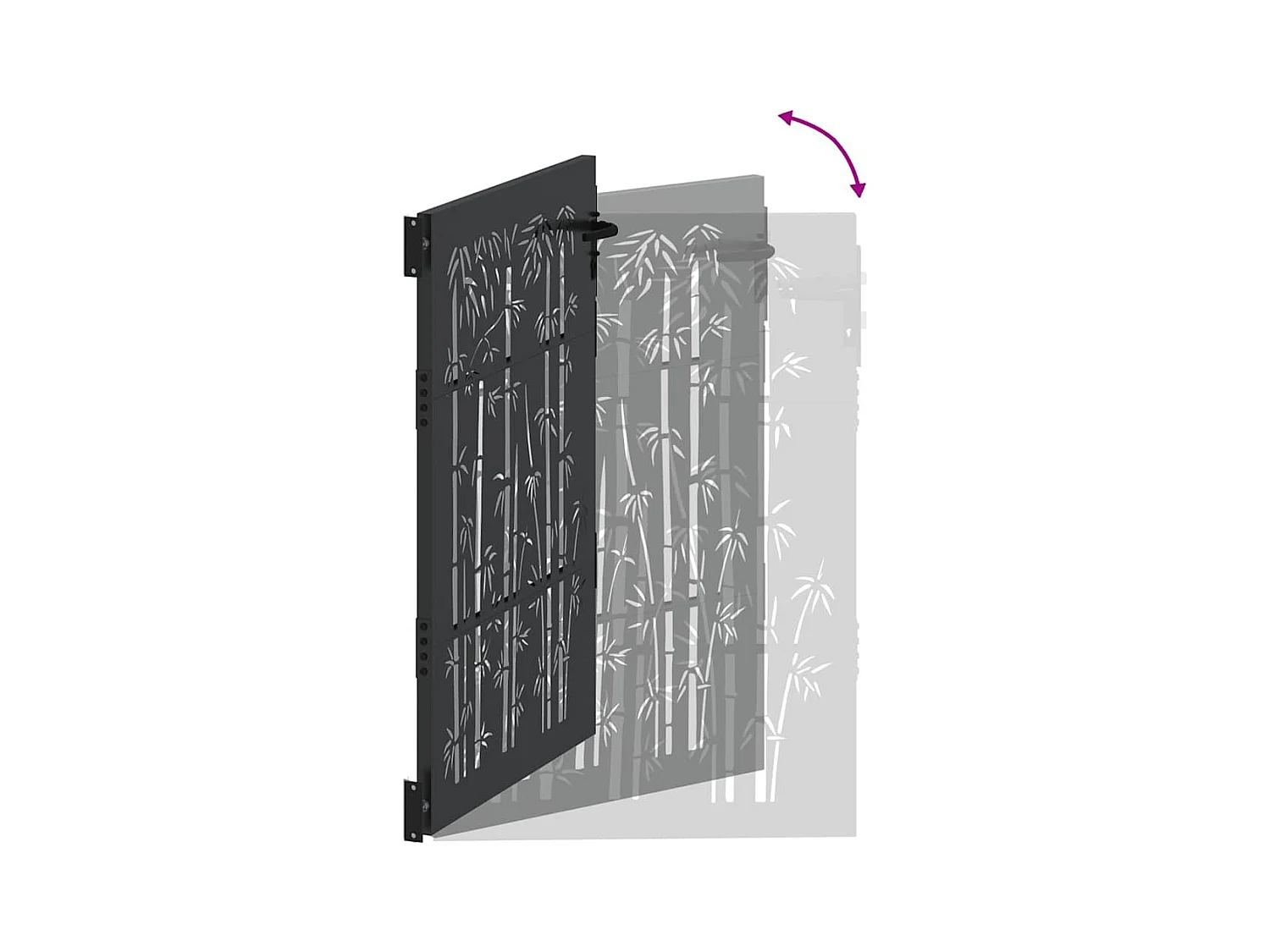 Zwarte tuinpoort 105 x 125 cm gepoedercoat staal