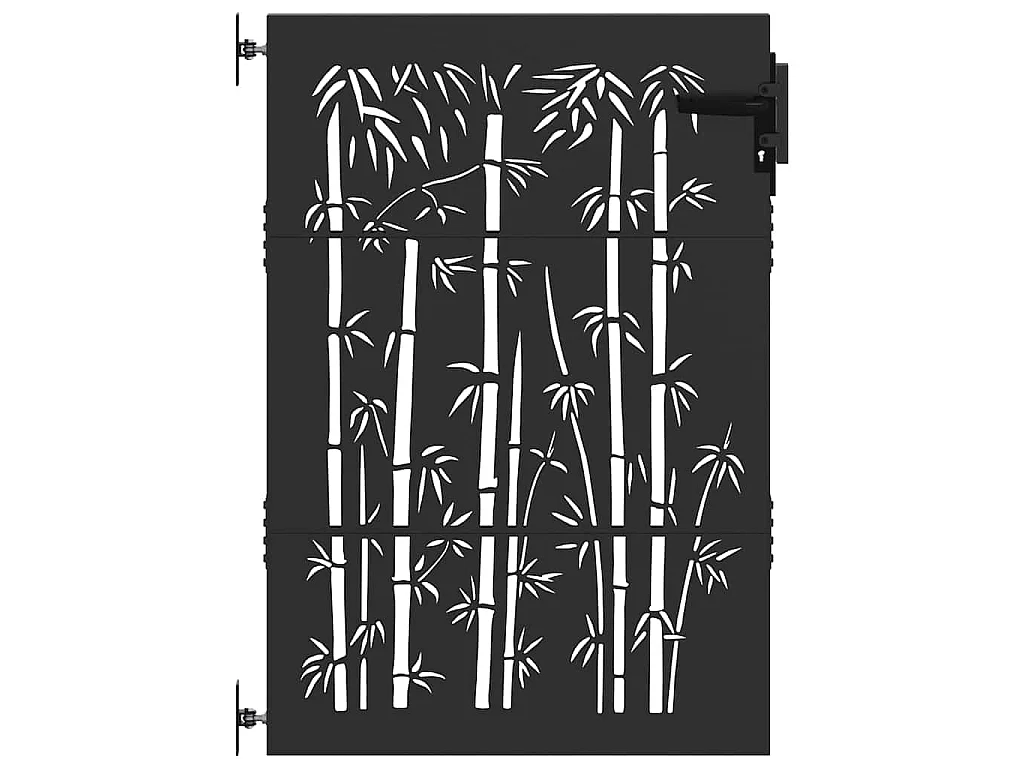Porte de Jardin Noir 105 x 125 cm Acier peint par poudre
