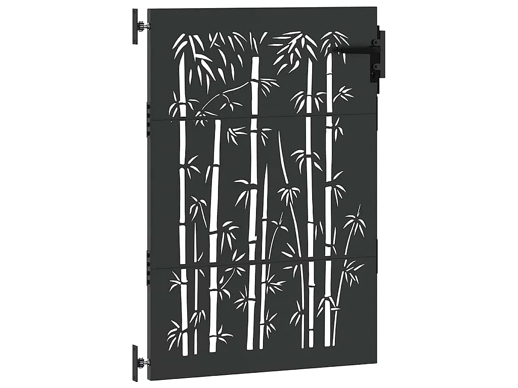 Porte de Jardin Noir 105 x 125 cm Acier peint par poudre