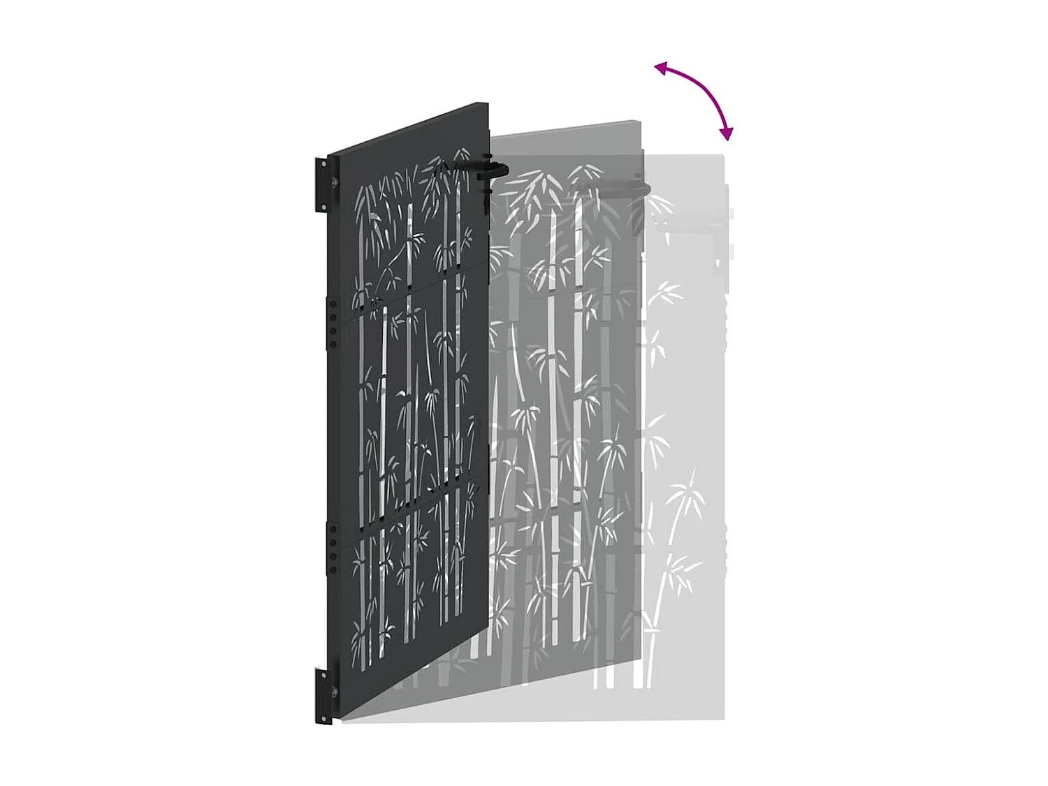 Porte de Jardin Noir 105 x 125 cm Acier peint par poudre