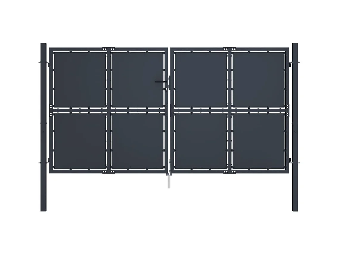 Gartentor Stahl 300 x 175 cm Anthrazit