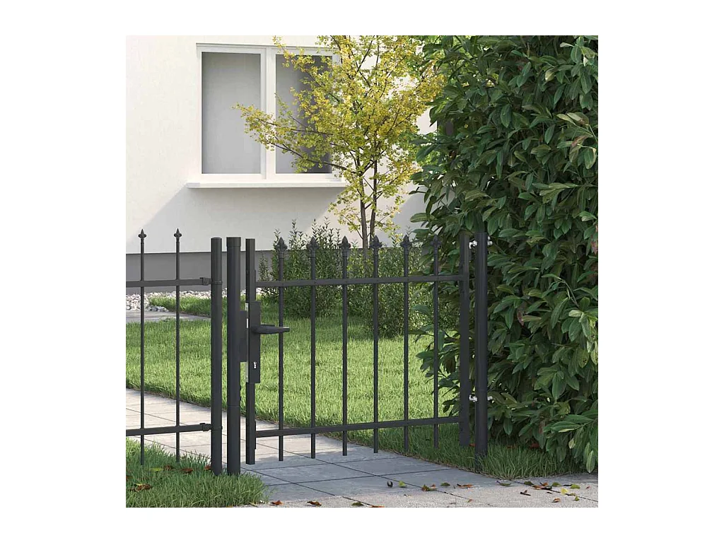 Cancello per recinzione grigio 100 x 75 cm in acciaio verniciato a polvere