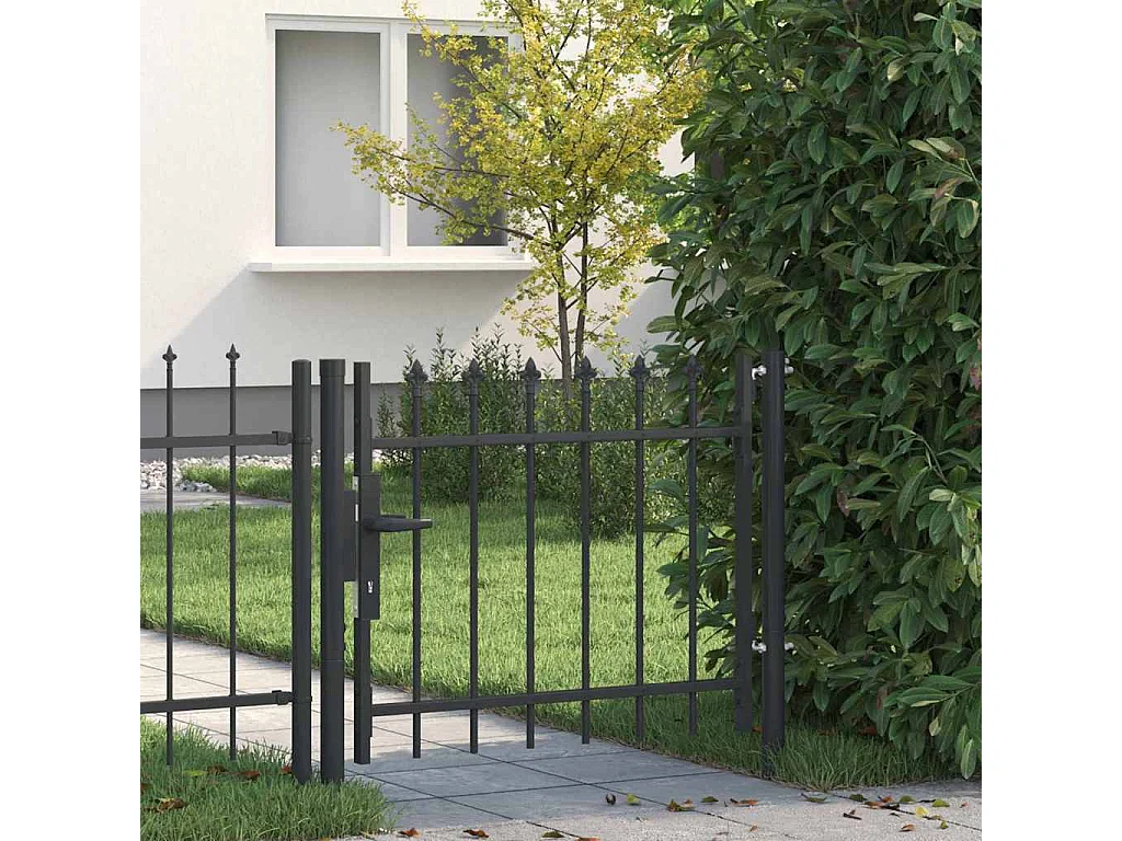 Graues Zauntor 100 x 75 cm, pulverbeschichteter Stahl