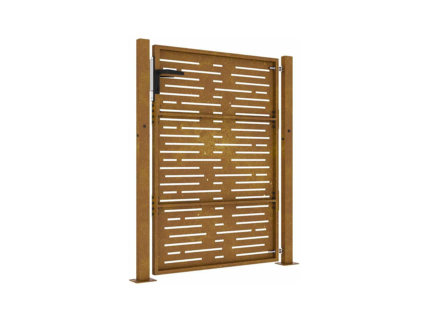 Portail de jardin 105x155 cm acier corten conception de carré