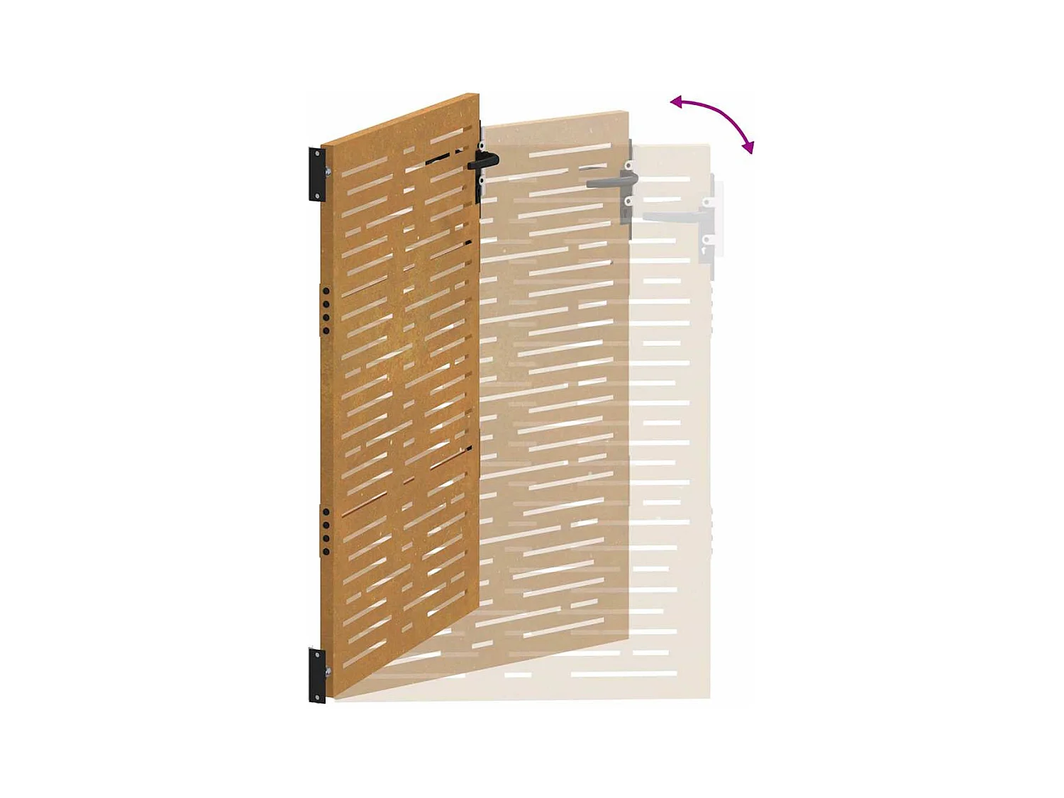 Portail de jardin 105x155 cm acier corten conception de carré