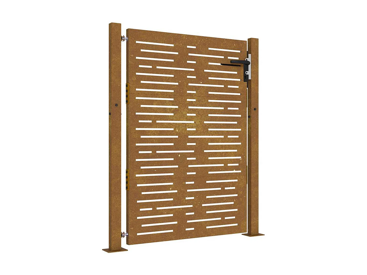 Portail de jardin 105x155 cm acier corten conception de carré