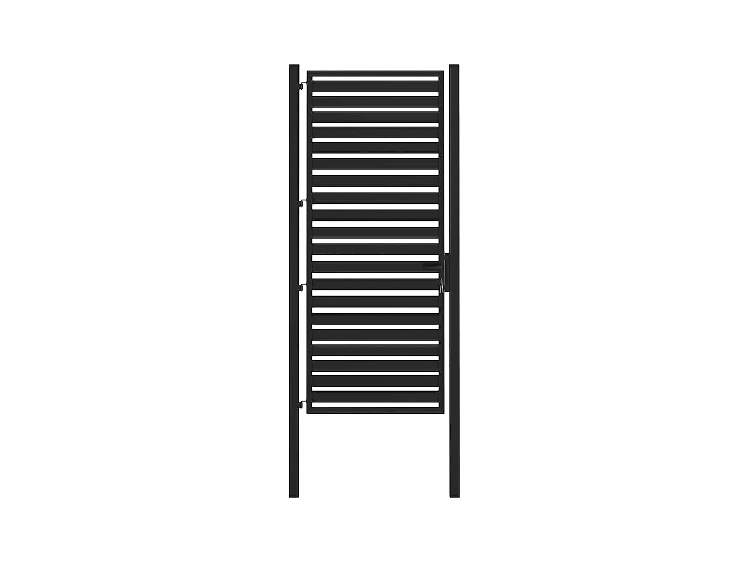 Cancello da giardino nero con serratura 100x200 cm in alluminio