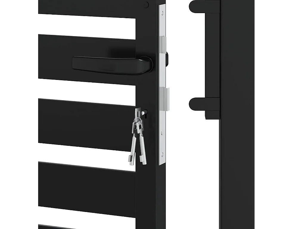 Zwarte afsluitbare tuinpoort 100x200 cm aluminium