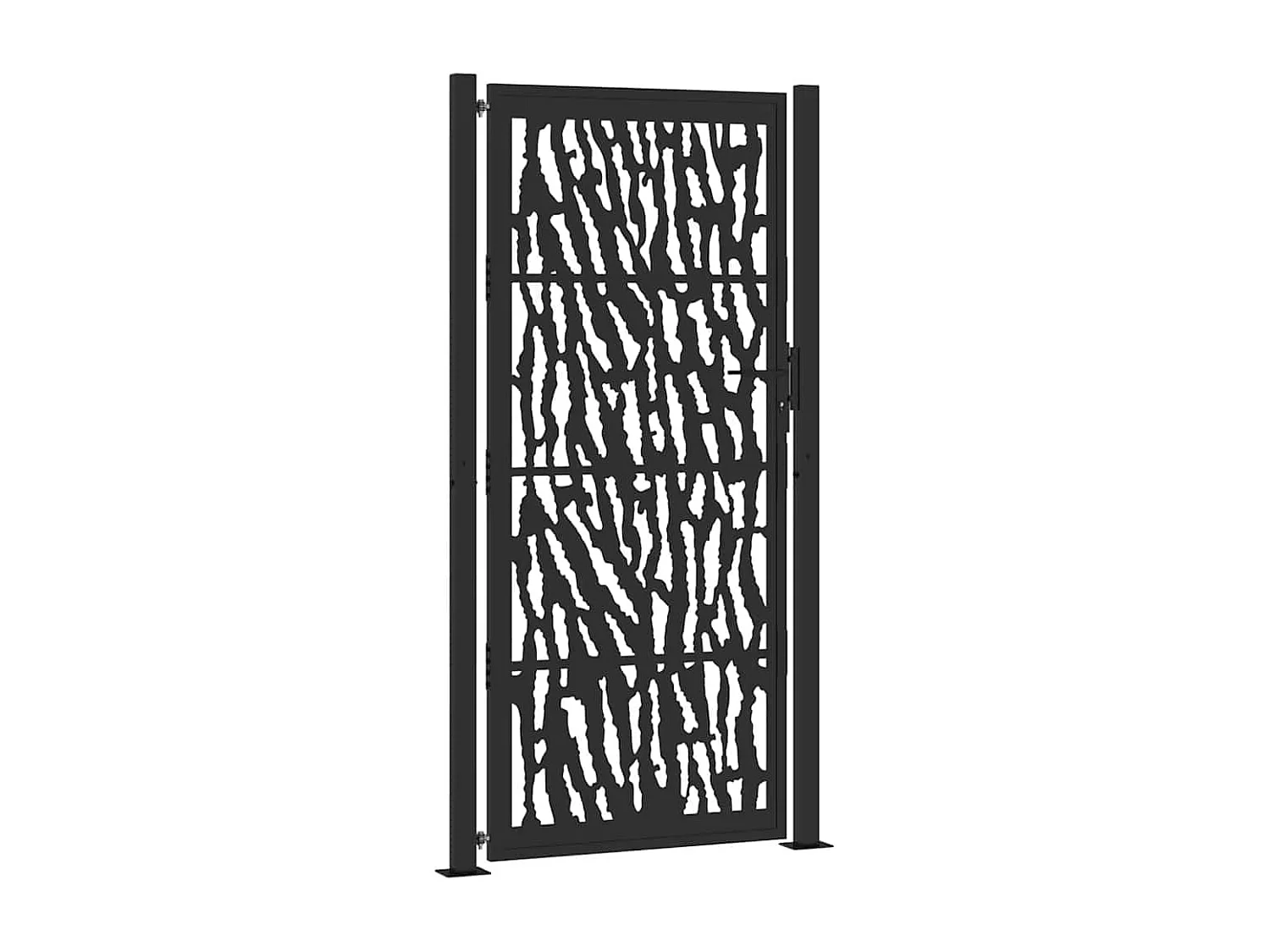 Cancello da giardino nero 105x205 cm in acciaio design linee