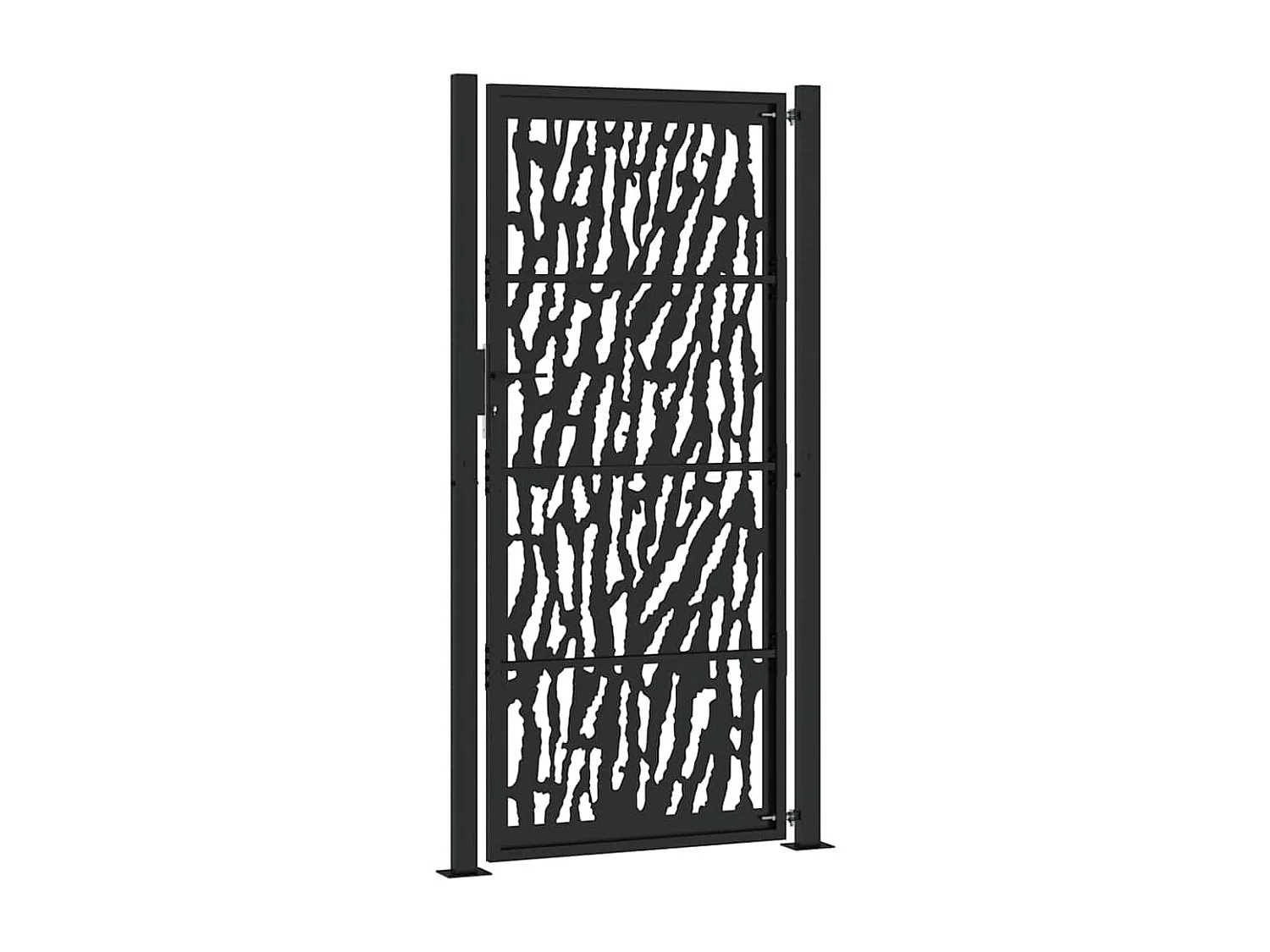 Cancello da giardino nero 105x205 cm in acciaio design linee