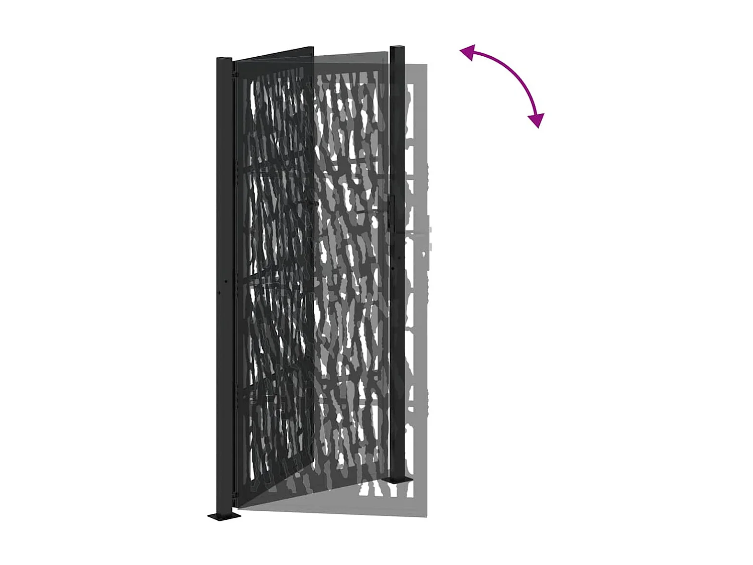 Cancello da giardino nero 105x205 cm in acciaio design linee