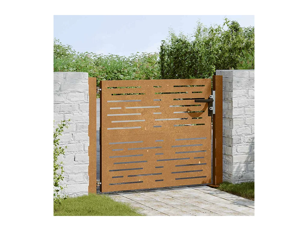 Tuinpoort 105x105 cm cortenstaal vierkant design