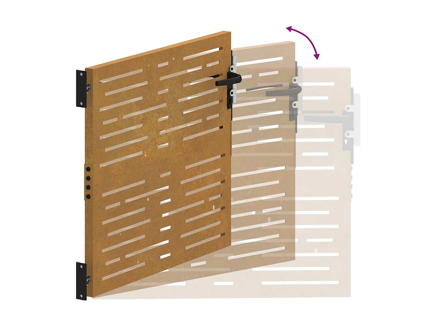 Puerta de jardín 105x105 cm acero corten diseño cuadrado