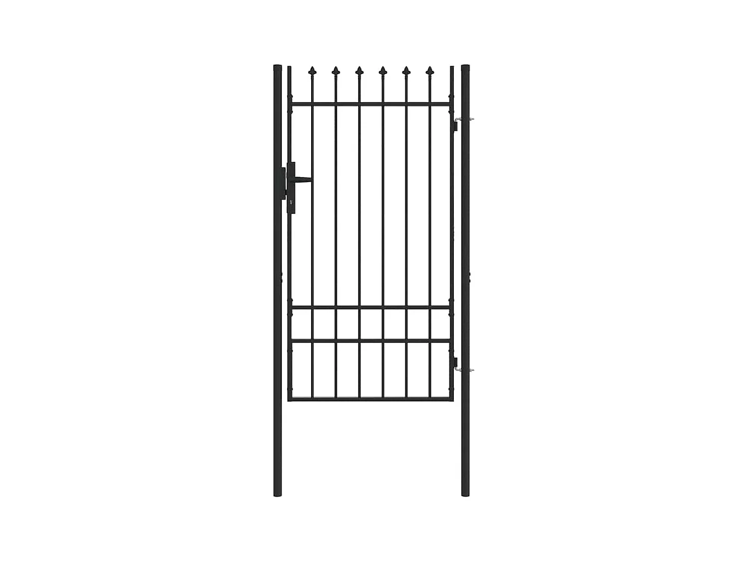 Puerta de valla gris de 100 x 175 cm de acero con recubrimiento en polvo