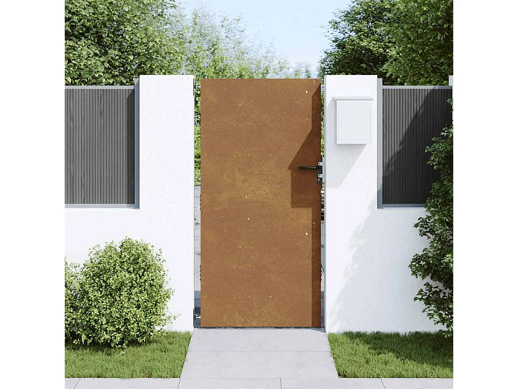 Portail de jardin 85x175 cm acier corten