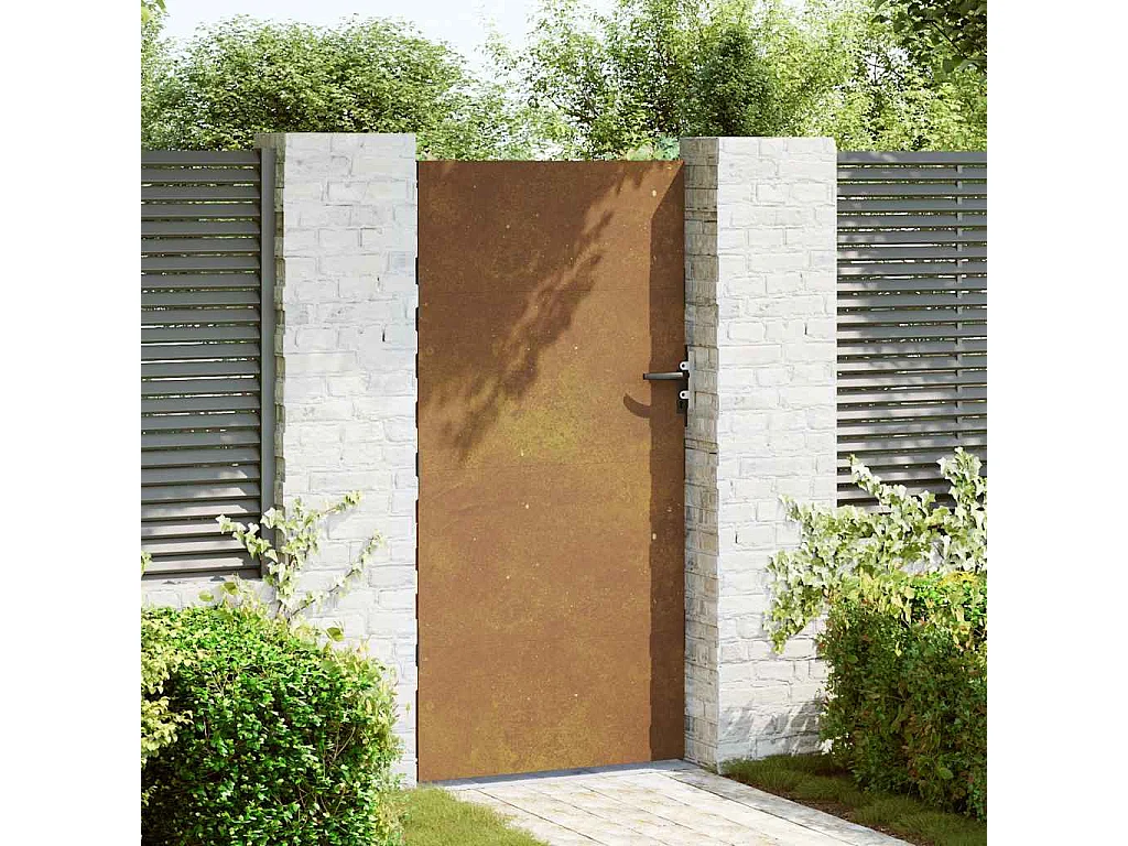Portail de jardin 85x175 cm acier corten