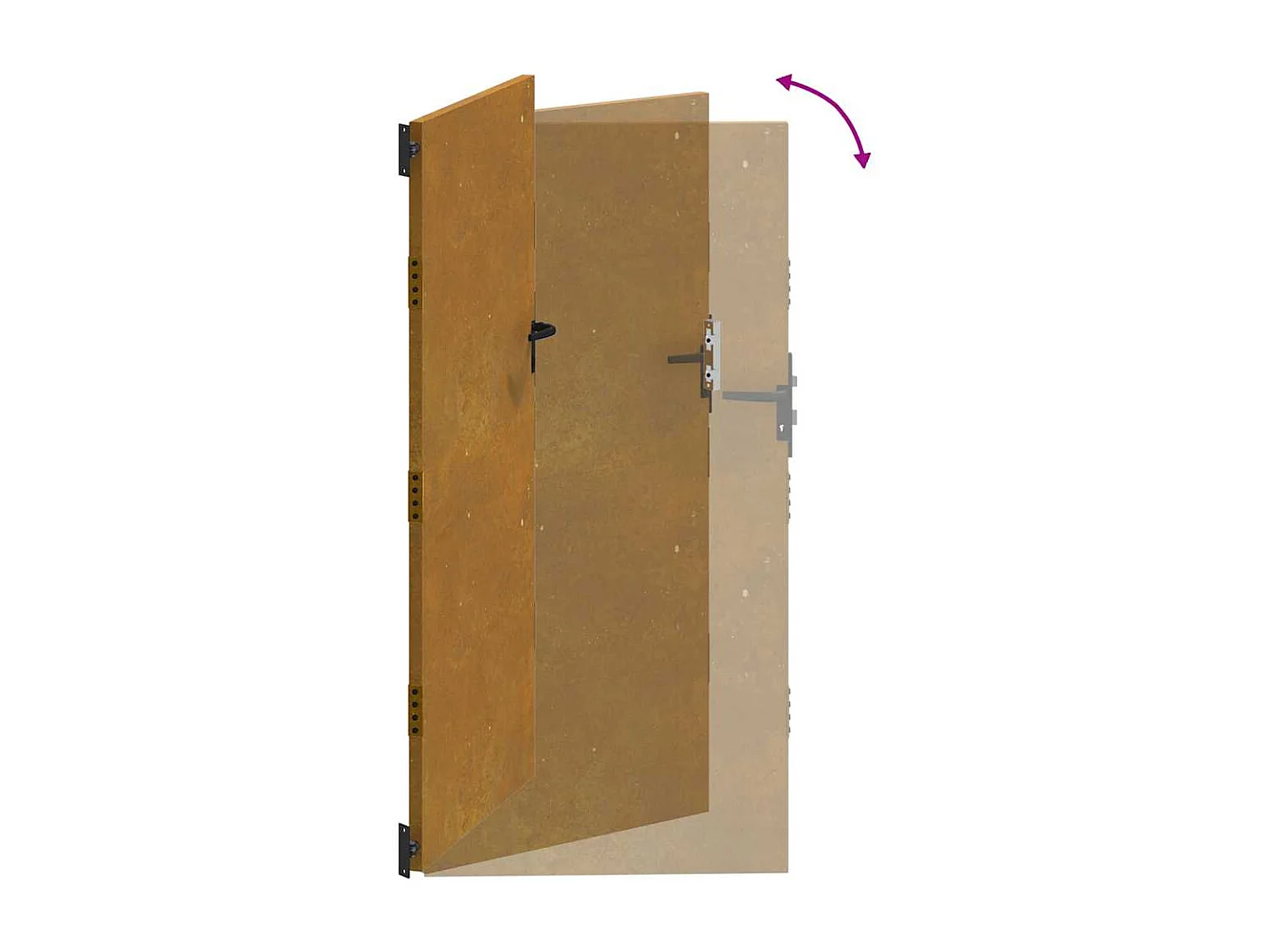 Portail de jardin 85x175 cm acier corten