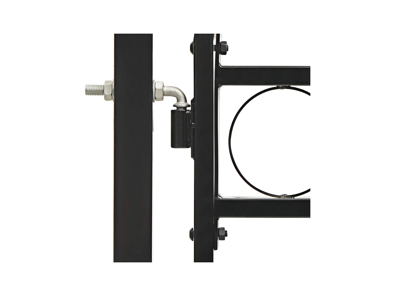 Cancello doppio con parte superiore ad arco Acciaio 400x200 cm Nero