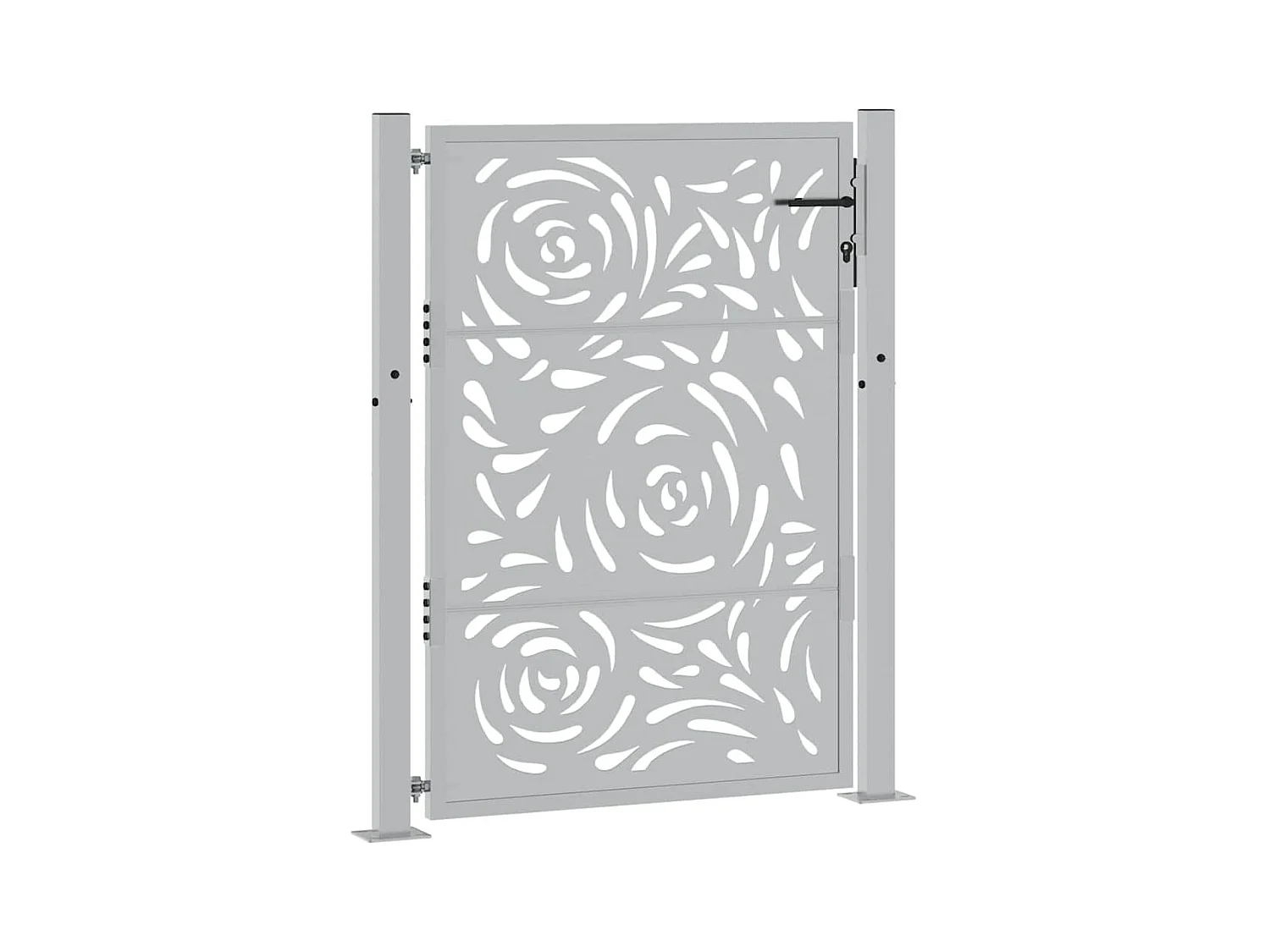 Puerta de jardín de acero resistente a la intemperie con diseño de llama