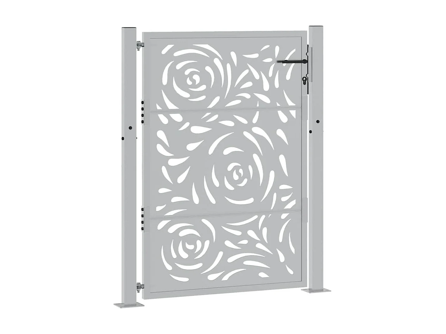 Puerta de jardín de acero resistente a la intemperie con diseño de llama