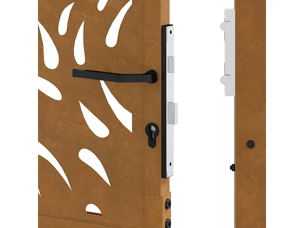 Puerta de jardín de acero resistente a la intemperie con diseño de llama