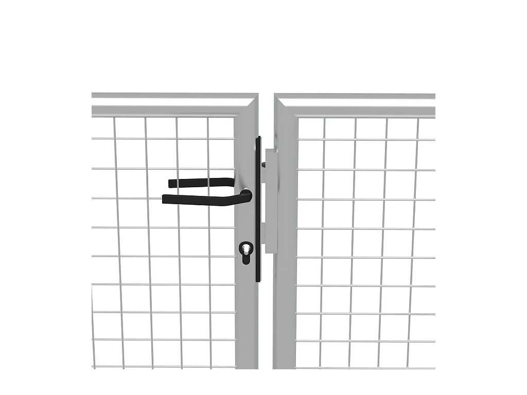 Puerta de jardín de acero galvanizado 415 x 100 cm color plata