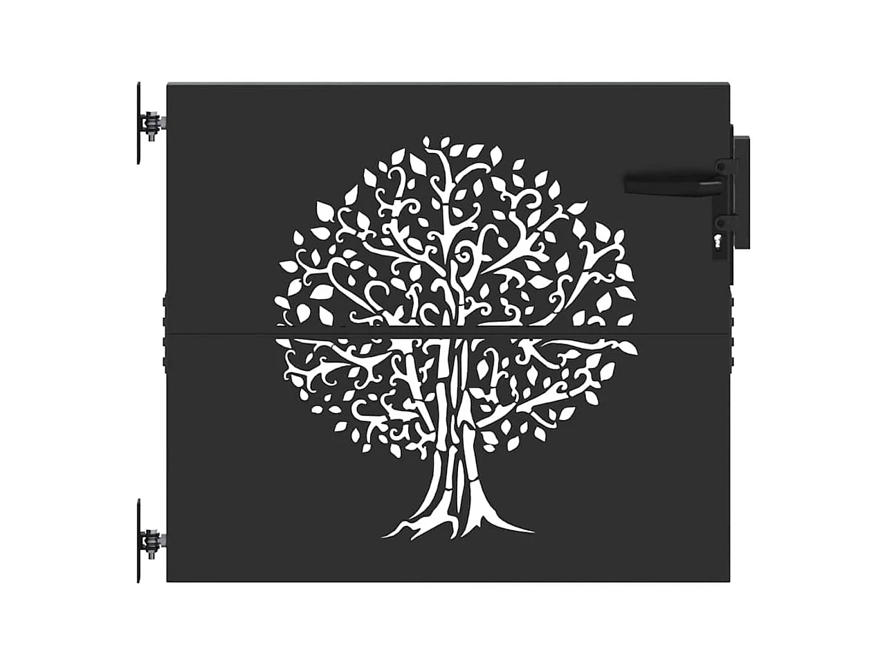 Porte de Jardin, Portail de Jardin 85x75 cm Design Arbre en Acier Corten