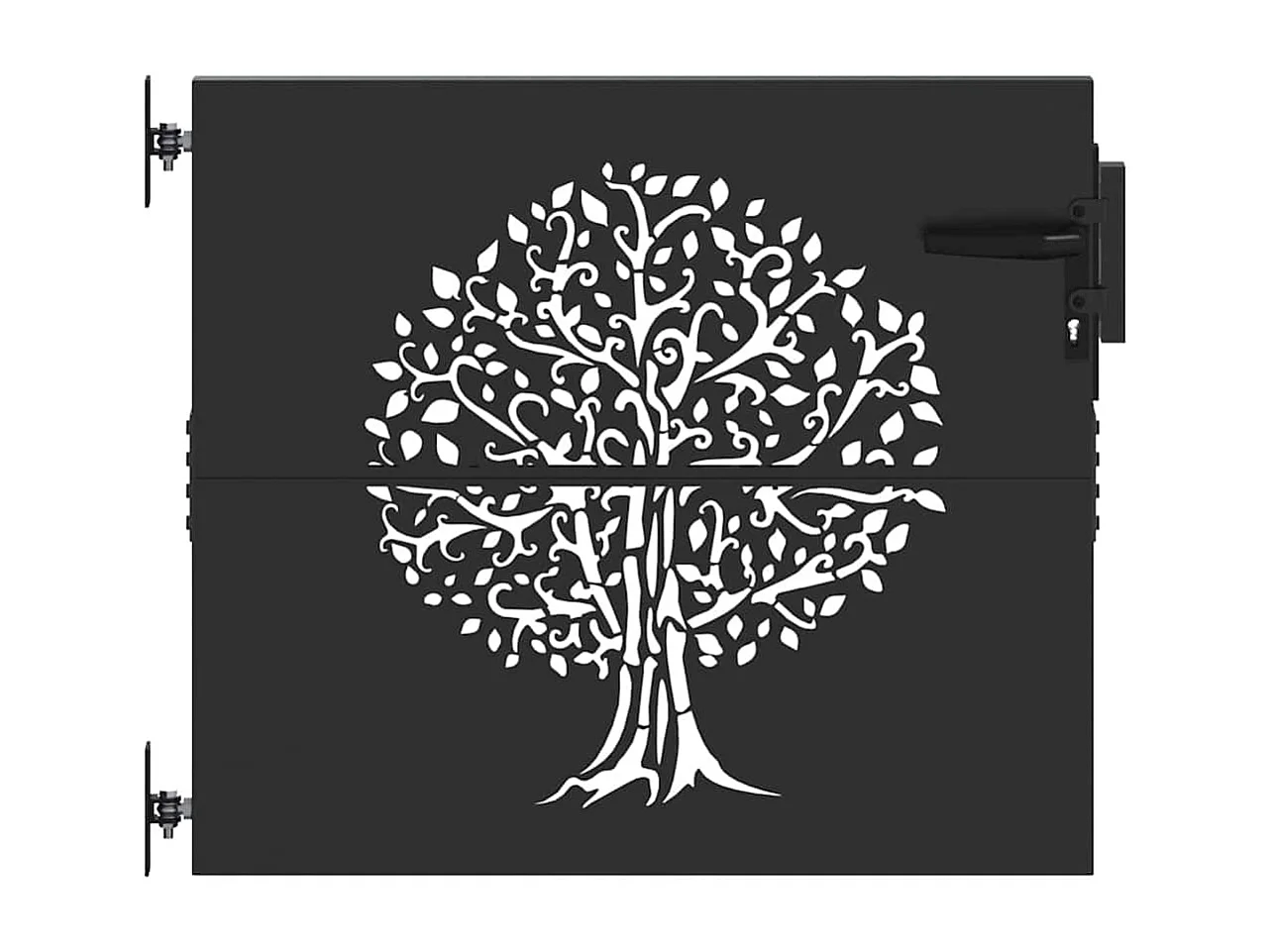 Puerta de jardín, Puerta de jardín 85x75 cm Diseño de árbol en acero Corten