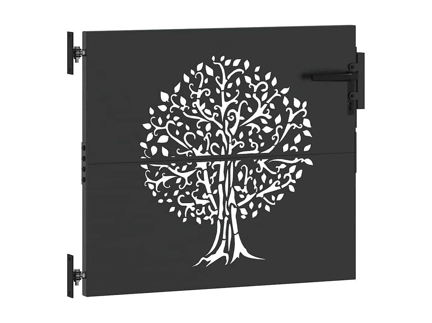 Puerta de jardín, Puerta de jardín 85x75 cm Diseño de árbol en acero Corten