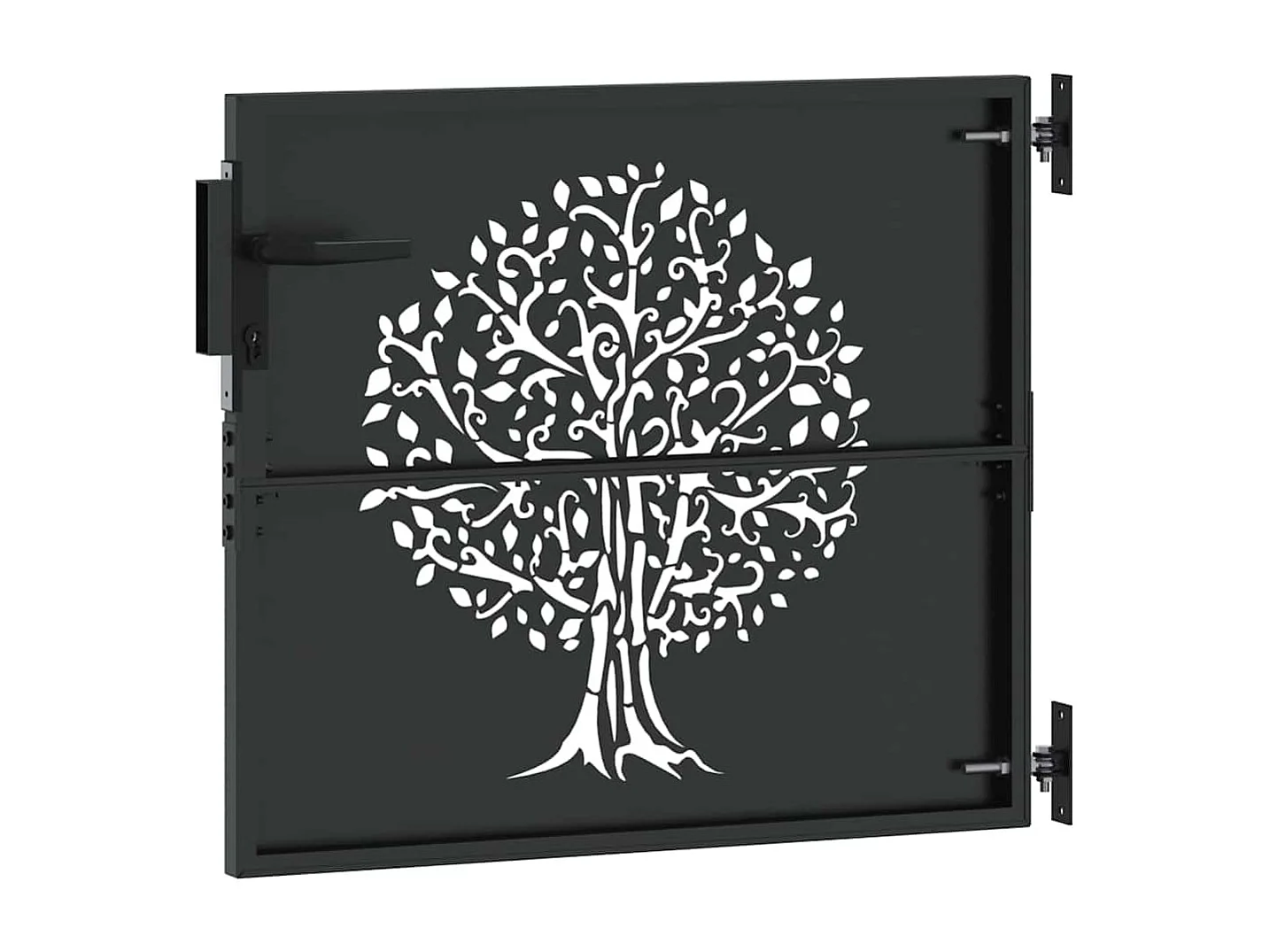 Puerta de jardín, Puerta de jardín 85x75 cm Diseño de árbol en acero Corten