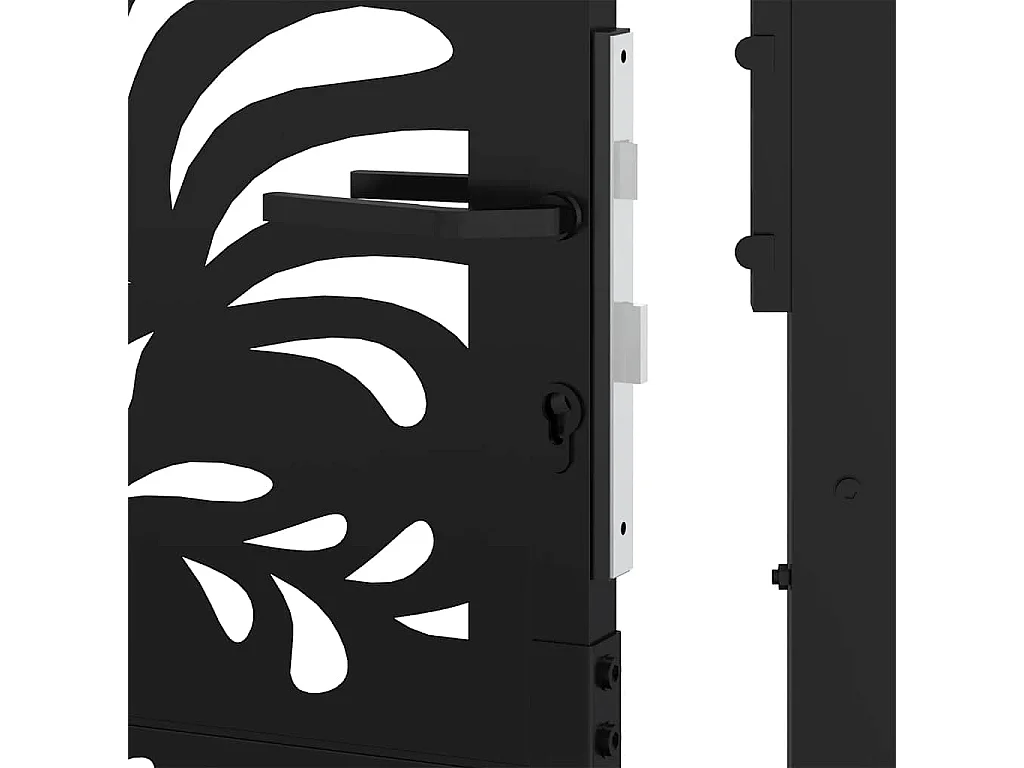 Portail de jardin noir 105x106 cm acier conception de vagues