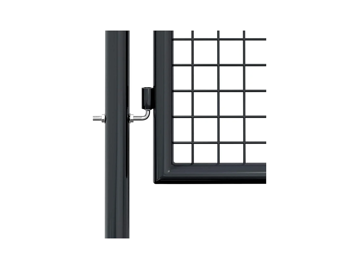 Puerta de jardín de malla de acero galvanizado 100 x 75 cm Gris