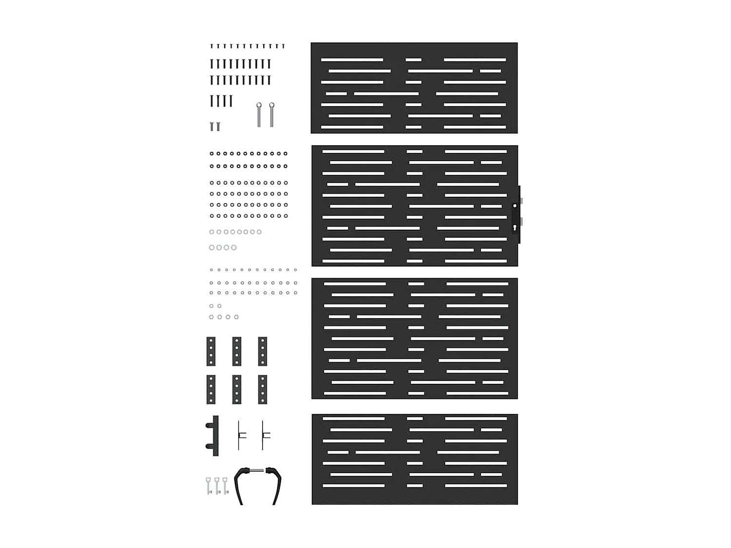 Porte de Jardin, Portail de jardin 85x100 cm design carré en acier corten
