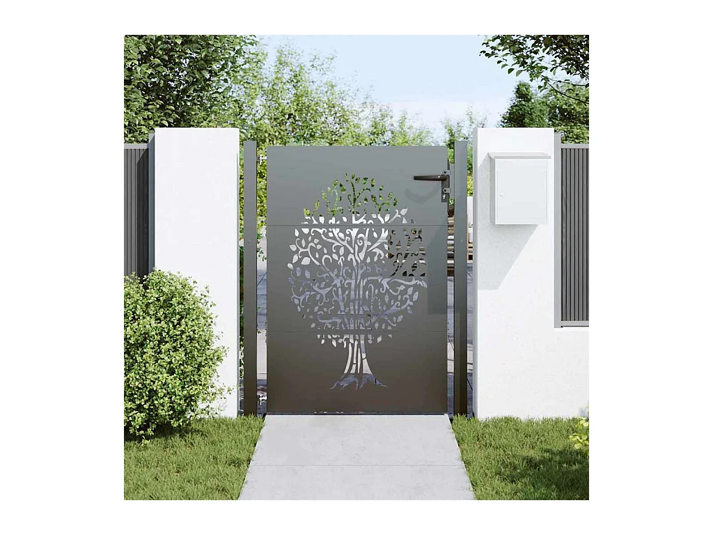 Zwarte tuinpoort 105 x 125 cm gepoedercoat staal