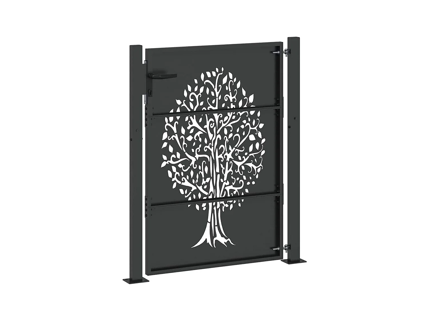 Zwarte tuinpoort 105 x 125 cm gepoedercoat staal