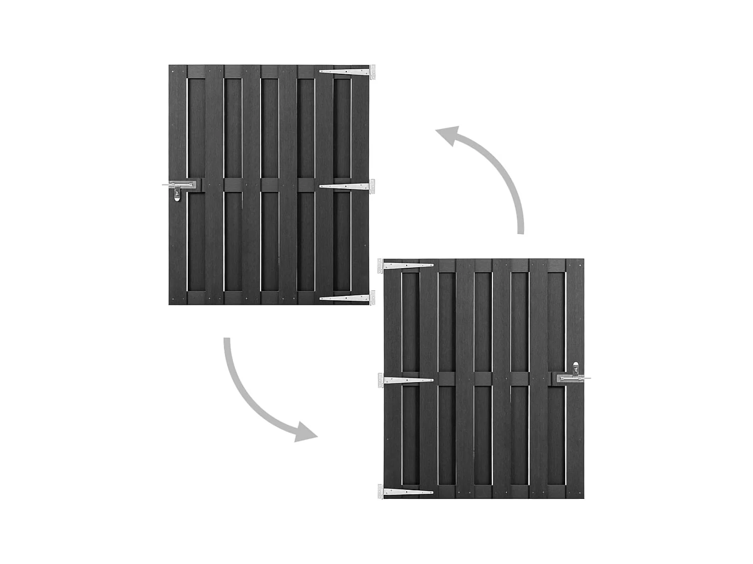 Portillon WPC 100x112 cm Gris