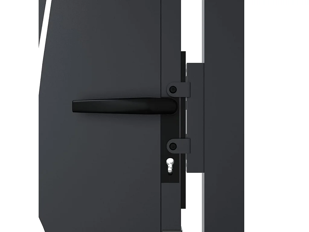 Cancello da giardino antracite 105x180cm design erba in acciaio