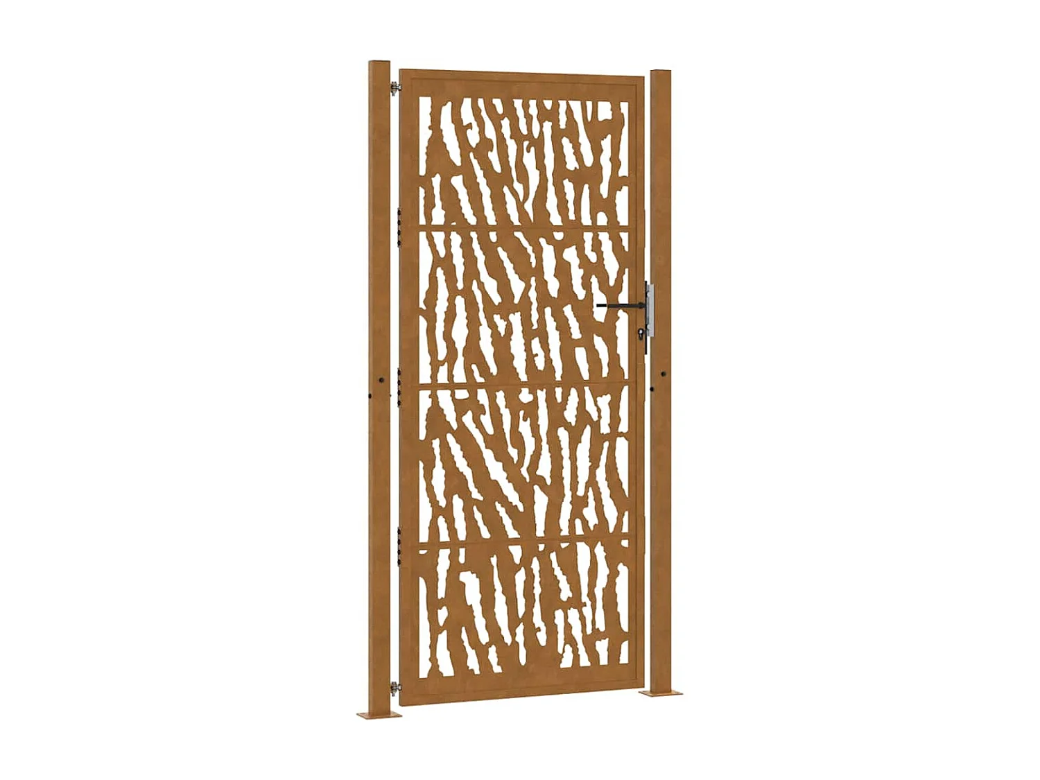 Puerta de jardín de acero resistente a la intemperie con diseño de tracería