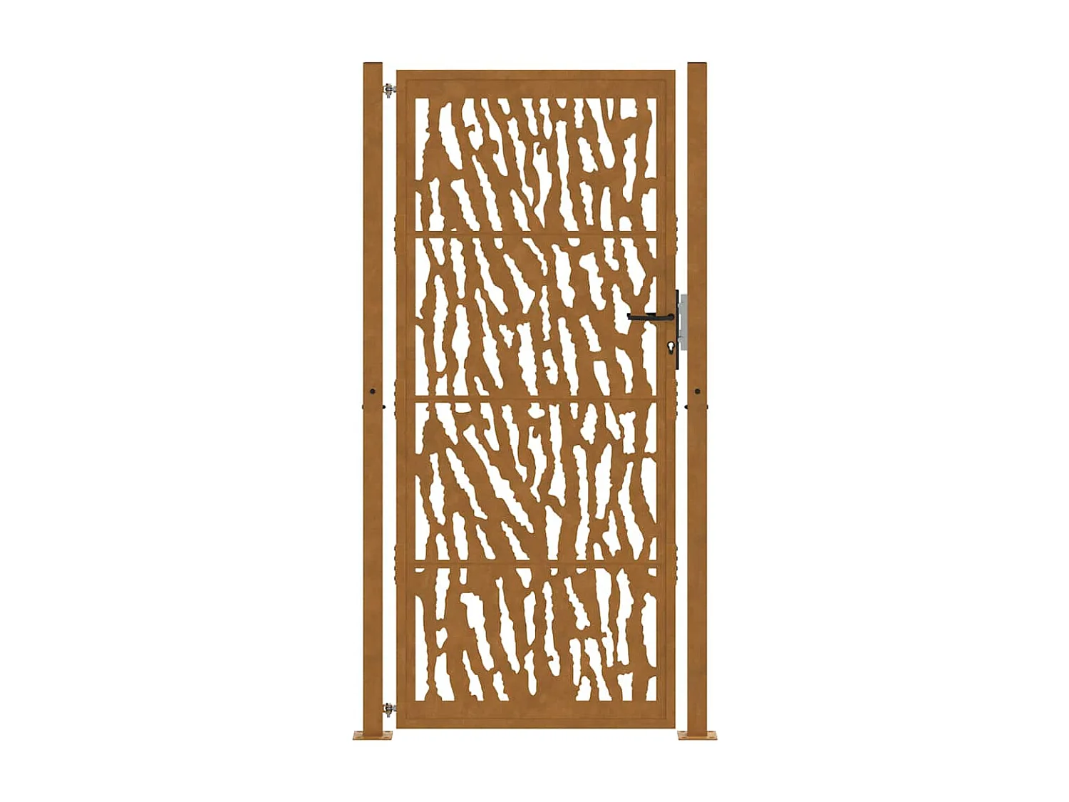 Puerta de jardín de acero resistente a la intemperie con diseño de tracería